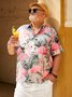 Big Size Flamingo Chest Pocket Short Sleeve Hawaiian Shirt
