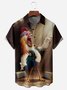 Rooster Chest Pocket Short Sleeves Casual Shirts