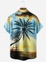 Coconut Tree Chest Pocket Short Sleeve Hawaiian Shirt