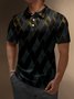 Abstract Geometric Button Short Sleeve Polo Shirt