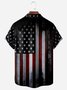 Dinosaur American Flag Chest Pocket Short Sleeve Shirt