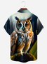 Owl Chest Pocket Short Sleeve Hawaiian Shirt