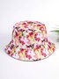 Gradient Floral Pattern Sun Protection Bucket Hat Vacation Casual