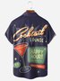 Geometric Wine Glasses Chest Pockets Short Sleeves Hawaiian Shirts