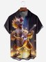 Rooster Guitar Chest Pocket Short Sleeves Casual Shirts