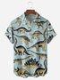 Dinosaurs Chest Pocket Short Sleeve Hawaiian Shirt
