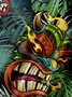 Tiki Chest Pocket Short Sleeve Hawaiian Shirt