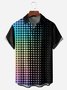 Gradient Color Dots Chest Pocket Short Sleeve Casual Shirt