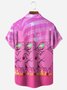Flame Pig Chest Pocket Short Sleeve Casual Shirt