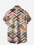 Geometric Chest Pocket Short Sleeve Casual Shirt