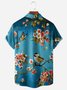 Floral Bird Chest Pocket Short Sleeve Hawaiian Shirt