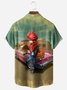 Vintage Car Chicken Chest Pocket Short Sleeve Hawaiian Shirt