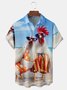 Big Size Rooster Chest Pocket Short Sleeves Hawaiian Shirt