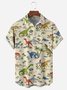 Big Size Dinosaur Chest Pocket Short Sleeve Hawaiian Shirt