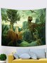 Rainforest Dinosaur Pattern Tapestry Hanging Drape Hawaiian Home Decor