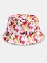 Gradient Floral Pattern Sun Protection Bucket Hat Vacation Casual