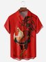 Japanese Rooster Chest Pocket Short Sleeve Casual Shirt