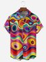 Art Geometric Chest Pocket Short Sleeve Casual Shirt