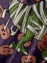 Halloween Pumpkin Dinosaur Chest Pocket Short Sleeve Shirt