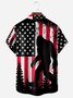 Flag Bigfoot Chest Pocket Short Sleeves Casual Shirt