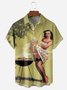 Retro Beauty Chest Pocket Short Sleeve Hawaiian Shirt