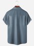 Striped Chest Pocket Short Sleeve Bowling Shirt