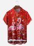 Christmas Flamingo Chest Pocket Short Sleeve Shirt