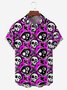 Halloween Skull Chest Pocket Short Sleeve Casual Shirt