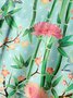 Bamboo Birds and Blossom Chest Pocket Short Sleeve Casual Shirt