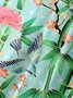 Bamboo Birds and Blossom Chest Pocket Short Sleeve Casual Shirt