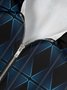 3D Sci Fi Tech Lines Zipper Short Sleeves Casual Polo Shirt