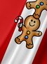 Christmas Gingerbread Man Chest Pocket Short Sleeve Bowling Shirt