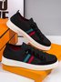 Men's Contrasting Stripes Breathable Casual Flyknit Sneakers