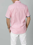 Striped Contrast Paneling Chest Pocket Short Sleeve Shirt