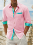 Cotton Botanical Contrast Long Sleeve Shirt