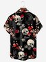 Ukiyo-e Skull Chest Pocket Short Sleeve Casual Shirt