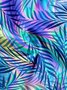Colorful Palm Leaf Short Sleeve Aloha Shirt