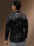 Geometric Zipper Long Sleeve Casual Polo Shirt
