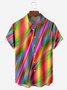 3D Geometric Chest Pocket Short Sleeve Casual Shirt