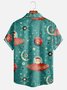 Medieval Spaceship Santa Claus Short Sleeve Aloha Shirt