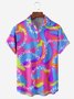 Vibrant Color Contrast Chest Pocket Short Sleeve Casual Shirt