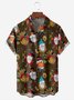 Thanksgiving Turkey Gnome Chest Pocket Short Sleeve Casual Shirt