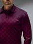 Geometric Five Pointed Star Button Long Sleeve Casual Polo Shirt