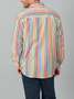 Geometric Stripe Chest Pocket Long Sleeve Casual Shirt