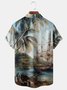 Big Size  Coconut Tree Chest Pocket Short Sleeve Hawaiian Shirt