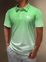 Gradient Coconut Tree Button Short Sleeve Vacation Polo Shirt