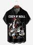 Rooster Music Chest Pocket Short Sleeve Casual Shirt