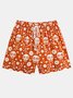 Mexican Skull Graphic Men's Casual Beach Shorts