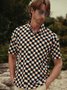 Funky Checkerboard Chest Pocket Short Sleeve Shirt