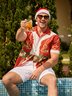 Men's New Santa Outfit Print Casual Breathable Hawaiian Short Sleeve Shirt